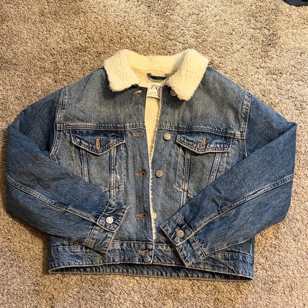 Zara Denim Jacket with Sherpa lining
